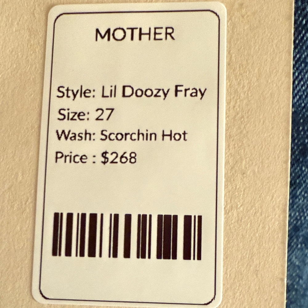 MOTHER ”Lil Doozy Fray”jeans in “Scorching Hot” ✨NWT✨ size 27 - Picture 10 of 10